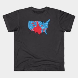 America Divided Map Finger Kids T-Shirt